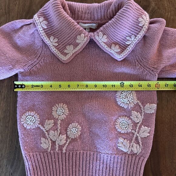LoveShackFancy Union Collared Pullover in Rose Blush Size XS - Picture 14 of 16